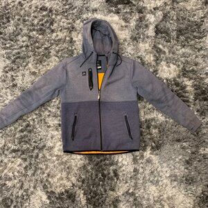 Rip Curl Mens Anti Series Fleece Lined Zip Hoodie Sz Medium Gray Warm Winter